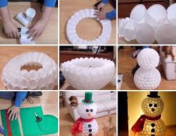 Utilisez vos gobelets pour créer avec vos enfants une magnifique décoration de noël qui donnera un air de fête à votre maison. Bonhomme De Neige Bricolage Fait De Gobelets En Plastique Decoration Noel Fait Main Decoration Noel Enfant Artisanat De Noel