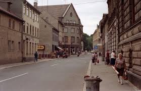 Apolda Bachstrasse In Blick Zur Sparkasse Street View Photo Scenes