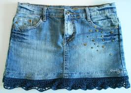 Jeansrock Mit Hakelspitze Ewigkind Upcycle Jeans Upcycle Clothes Denim Fashion