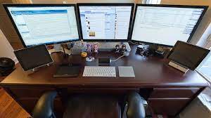 Surrounded By Screens A Multi Tablet Multi Monitor Workspace Workspace Setup Work Space Smart Home Automation