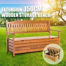 House full of guests and not enough chairs? Wooden Garden Bench Patio Storage Timber Seat Outdoor Furniture Crazy Sales