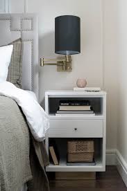 The open shelves under the kleenex will hold your kindle, reading glasses. 6 Ways To Style Your Nightstand Room For Tuesday