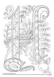 Sometimes a colouring page can seem a bit daunting when the background needs to be coloured too! Illuminated Letter H Colouring Page Unicorn Coloring Pages Mandala Coloring Pages Illuminated Letters