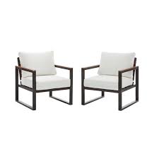 Hampton Bay West Park Black Aluminum Outdoor Patio Lounge Chair With Standard White Cushions 2 Pack 501 0601 000 The Home Depot In 2020 Lounge Chair Outdoor Patio Lounge Chairs Patio Lounge