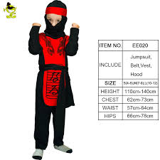 Details About Red Dragon Ninja Costume Carnival Party Japan Assassin Cosplay Set For Kid Boys