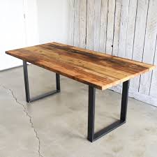 Industrial Reclaimed Pine Kitchen Table U Shaped Metal Legs Etsy In 2020 Pine Dining Table Modern Dining Table Metal Dining Table