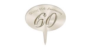 Maybe you would like to learn more about one of these? Platinum Color Happy 60th Anniversary Cake Topper Zazzle Com