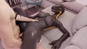 Guy fucks hot cartoon lizard