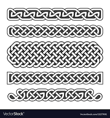 Celtic Knots Vector Medieval Borders Set In Black And White Element Frame Pattern Elements Illustration Celtic Knot Tattoo Celtic Band Tattoo Celtic Patterns
