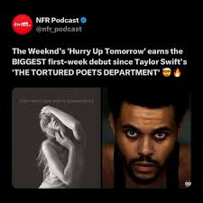 The Weeknd's 'Hurry Up Tomorrow' earns the BIGGEST first-week debut since  Taylor Swift's 'THE TORTURED POETS DEPARTMENT' 🤯🔥