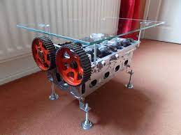 This Table Has Been Made Using A Cylinder Head From A 2 0l 16v Alfa Romeo Engine The Head Has Been Cle Engine Coffee Table Car Part Furniture Man Cave Upcycle