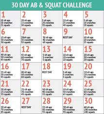 Workout Ab And Squats Squat And Ab Challenge 30 Day Workout Challenge 30 Day Fitness
