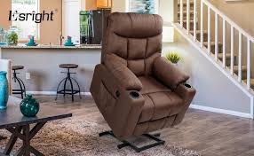 This amazing chair is able to provide great comfort for your neck, shoulders, lower back, and even legs. Amazon Com Esright Power Lift Chair Electric Recliner For Elderly Heated Vibration Massage Fabric Sofa Motorized Living Room Chair With Side Pocket And Cup Holders Usb Charge Port Massage Remote Control Brown Kitchen
