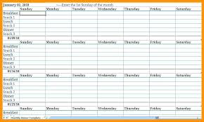 Free Printable Weekly Meal Planner Template Excel