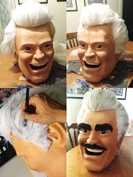 Faux fur fabric and eyebrows getting attached with a little hot glue. Also  added a little gray to the fur to give it some depth. (10)