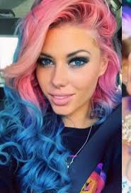 Add blonde or brunette shades to create a natural ombre. Pink And Blue Ombre Hair Short Novocom Top