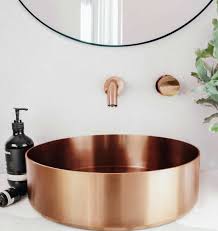 harlow round copper basin sink abi
