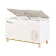 Cassa Portagiocattoli In Pino Bianca E Grigio Con Stampa Marin Maisons Du Monde Mobiletto Grigio Decorazioni