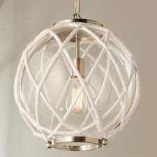 White Rope Globe Pendant Globe Pendant Beach House Lighting White Rope
