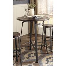 Wide selection of counter height tables. Ashley Challiman Round Bar Height Dining Table In Rustic Brown Walmart Canada