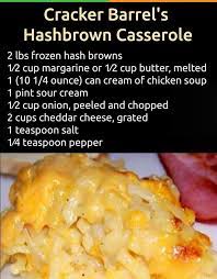Cracker Barrel Hashbrown Casserole Recipes Restaurant Recipes Food