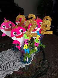 Baby Shark Center Pieces 2nd Birthday Party Themes Shark Theme Birthday Shark Party Decorations
