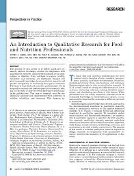 This sample qualitative research research paper is published for educational and informational purposes only. Pdf An Introduction To Qualitative Research For Food And Nutrition Professionals Judith Beto Academia Edu