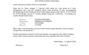 Surat perjanjian jual beli tanah dan bangunan. Contoh Surat Jual Beli Tanah