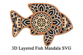 Download 3d Layered Fish Mandala Svg 4 Layers 691322 Paper Cutting Design Bundles