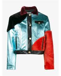 House Of Holland Metallic Leather Shearling Jacket Houseofholland Cloth Recycelte Mode Coole Jacken Anziehsachen