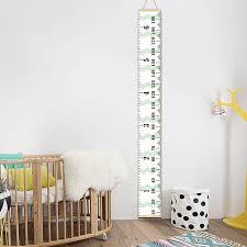 Us 12 93 35 Off Personalized Removable Canvas Growth Chart Kid Height Chart Wooden Wall Hanging Kids Room Wall Decorative Measure Height Sticker In