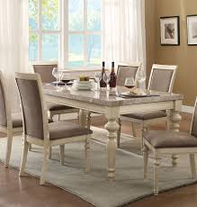 Acme 71705 Ryder Antique White Marble Top Dining Table Marble Top Dining Table Granite Dining Table Dining Room Table Marble