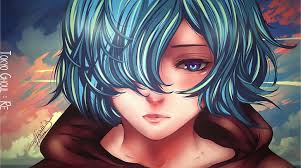 But we also have our own world. Anime Tokyo Ghoul Re Blue Eyes Blue Hair Girl Short Hair Touka Kirishima Hd Wallpaper Wallpaperbetter