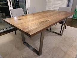 Maybe you would like to learn more about one of these? Contemporary Walnut Dining Table Steel Legs Metal Base Dining Table Kitchen Table Metal Walnut Dining Table
