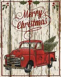 Maybe you would like to learn more about one of these? Primitive Old Red Truck Merry Christmas Chippy Shiplap Farmhouse Print 8x10 Ebay