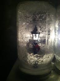 Mini Lamp Post In A Jar For This Idea From Another Pinned And Now They Line My Window Sills So Cute For Christmas Narnia Lamp Post Mini Lamp Jar Crafts