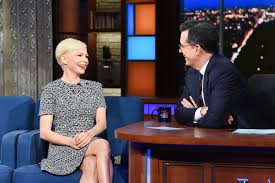 Stephen Colbert said Michelle Williams was his biggest celebrity crush during his tenure as host of The Late Show. "I didn't know what to do with myself. Because I like this person's