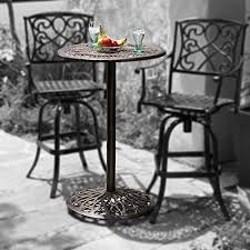 Paris Cast Aluminum Outdoor Bar Height Bistro Table Chairs Are Not Included Patio Table Set Bistro Table Outdoor Bar Furniture
