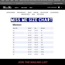 Miss Me Size Chart Womens Miss Me Shirt Size Chart Buckle