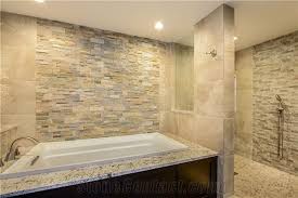 Stone wall bathrooms add texture color and pattern with a modern rustic appeal that is very natural and eco friendly yet luxurious at the same time. China Rust Yellow Slate Cultured Stone Stacked Stone Wall Panel Ledge Stone Bathroom Wall Cladding Stonecontact Com