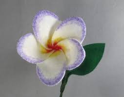 Felt Plumeria Flower Handmade White And Purple Tropical Etsy Fake Flowers Artificial Flowers Felt Flowers