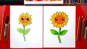 These lines form a second layer of petals behind the first. How To Draw A Sunflower Art For Kids Hub