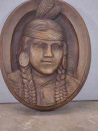 Vintage Karl Rothammer Carved Wood Plaque, Carved Wood Native American  Female, Collectible Art, Hand Carved Wall Art, Canada, Signed