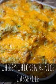 Cheesy Chicken And Rice Casserole Recipe Budget Savvy Diva Recipe Recipes Cheesy Chicken Cheesy Chicken Rice Casserole