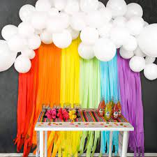 Maybe you would like to learn more about one of these? Amazon Com Joyypop Rainbow Party Decorations With White Balloon Garland And Rainbow Crepe Paper Streamers For Rainbow Baby Shower Rainbow Birthday Party Toys Games