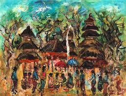 Pada lukisan ini beliau lebih menonjolkan obyek. 21 Lukisan Borobudur Pagi Hari Karya Affandi Rudi Gambar