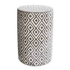 Black And White Garden Stool Black White Ikat Garden Stool Accent Table Decor Garden Stool White Garden Stools