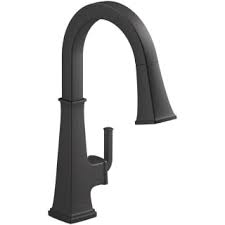 The silhouette — a simple arched spout and single lever handle — offers a straightforward style that adapts to nearly any kitchen design. Kohler K 23830 2mb Vibrant Brushed Moderne Brass Riff 1 5 Gpm Single Hole Pull Down Kitchen Faucet Faucet Com