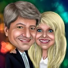 Custom Couple Cartoon Portrait From Your Photo