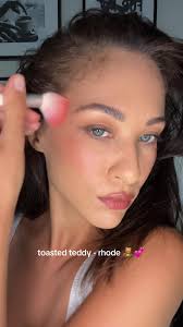 @rhode skin toasted teddy 💕🧸🍂 loved the formula for lip and cheek think  it compliments olive skintone very well